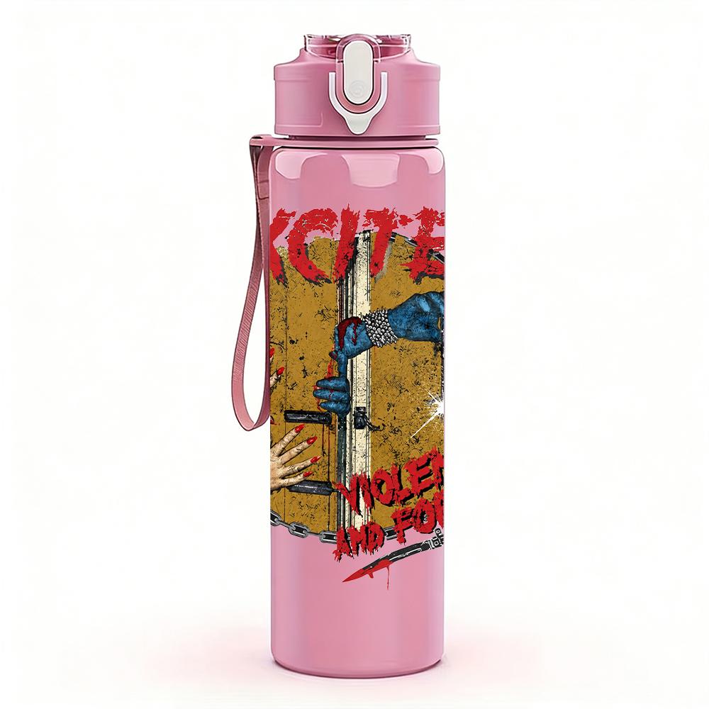 1PC Exciter Metal Band Retro Album Print 750ml Portable Sports Water Bottle Leakproof Travel Gym Drink Cup