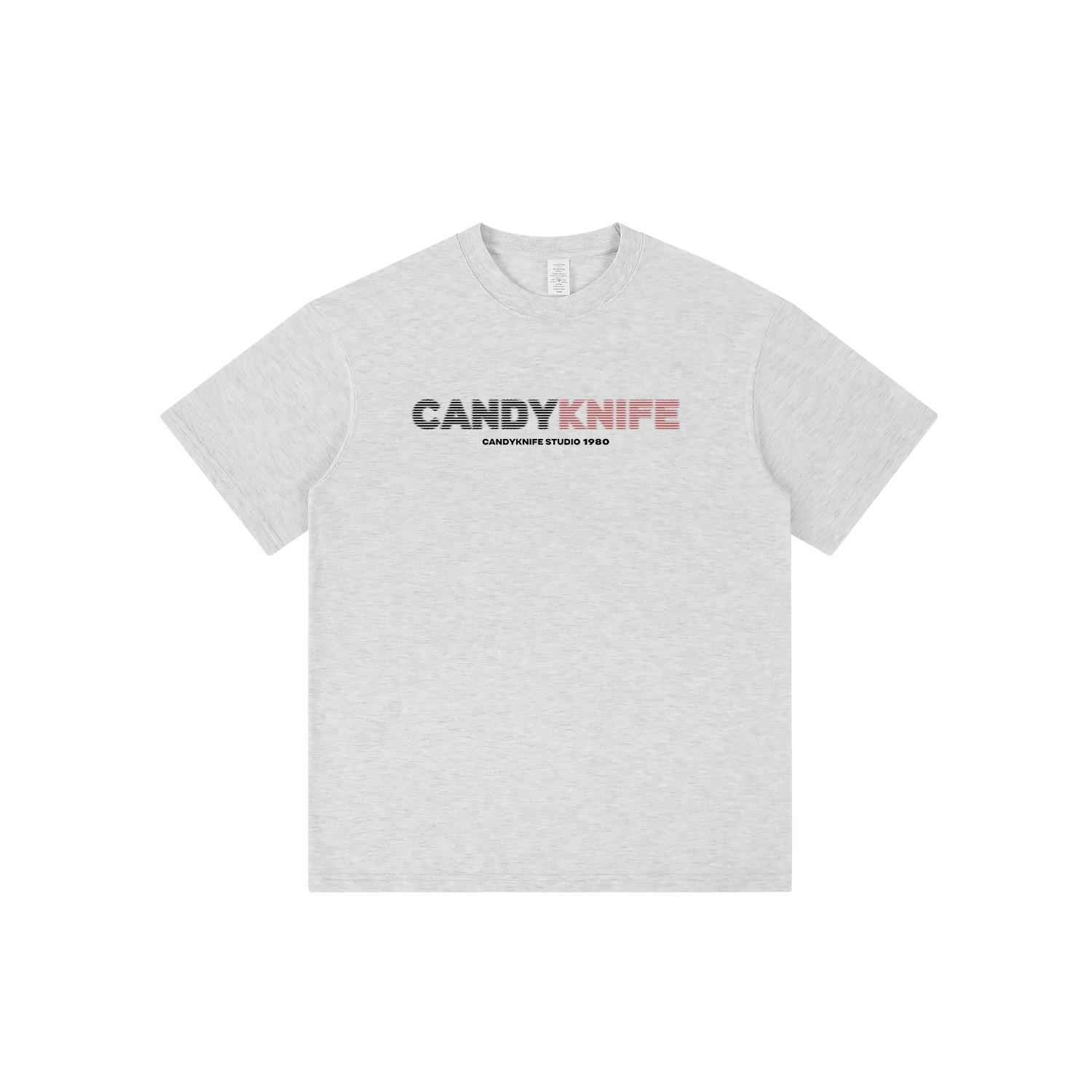 

Phantom Letter American Retro Heavyweight Cotton Unisex Casual Loose T-Shirt M хизер серый