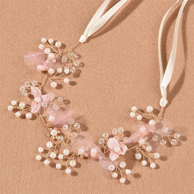 Korean Fashion Imitated Pearl Crowns Girls Bridal Wedding Headband Floral Flower Headband for Girls Adult Hair Accessories
