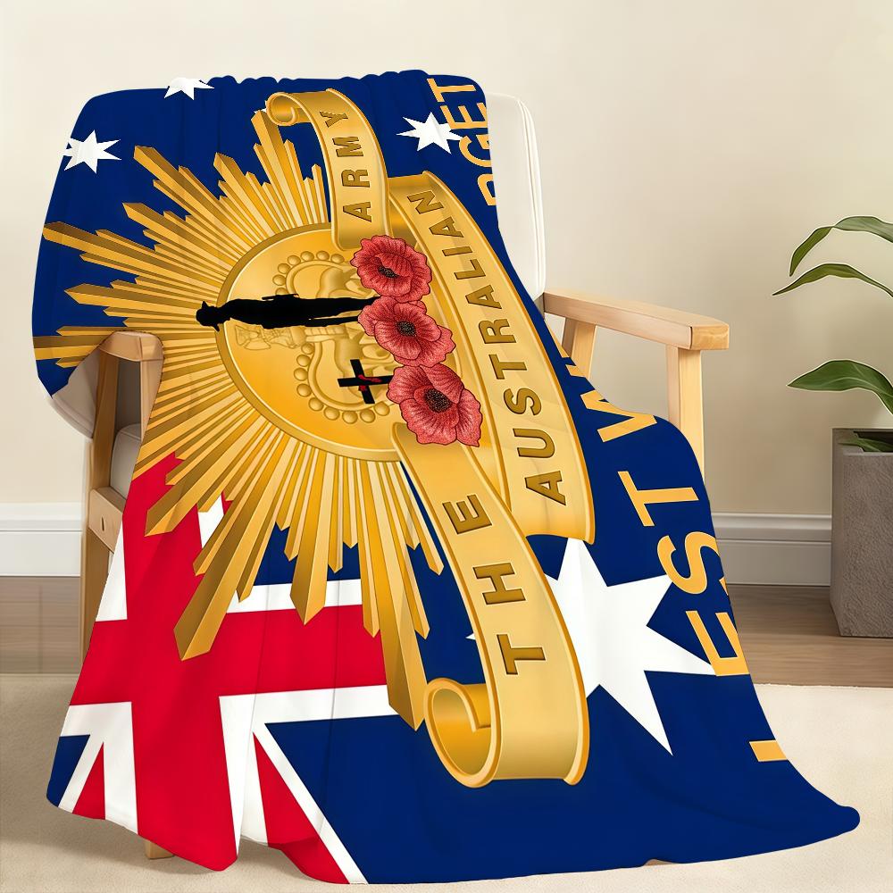 

A-Australia Lest We F-Forget Blanket Soft Throw Blanket for Home Bedroom Bed Sofa Picnic Travel Office Rest Cover Blanket Gift 150x200cm