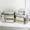 Foldable Book Box Student Dormitory Classroom Book Organizer Transparent Waterproof Household Book Organizing Storage Box Props