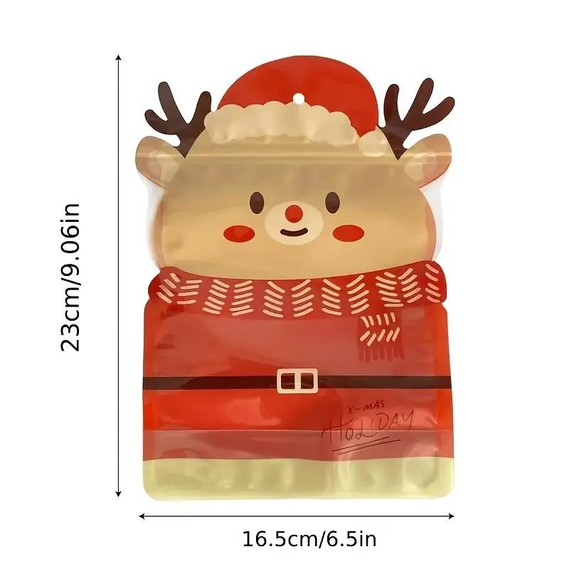 10PCS Christmas Festival Gift Bags Halloween Candy Packaging For Biscuits Cookies Chocolate Parties Holiday Decor Ziplock Bags