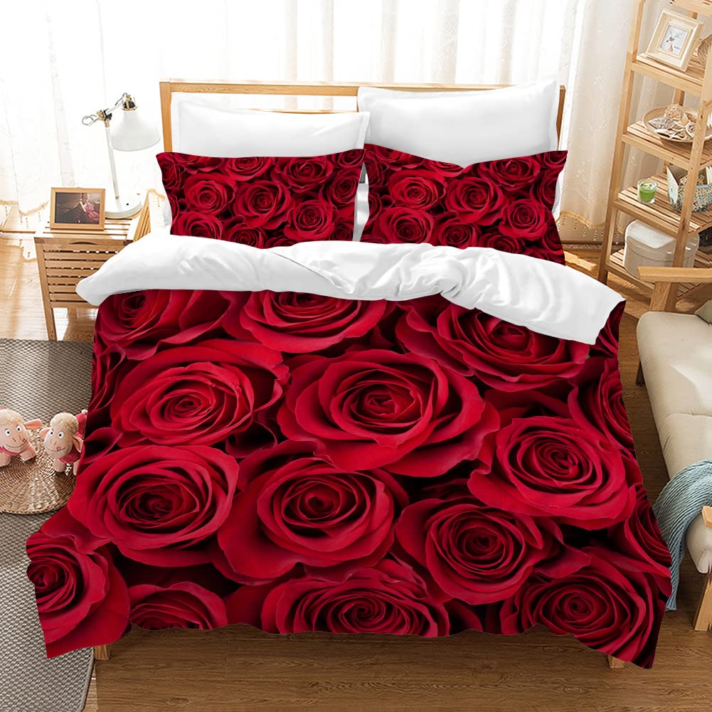 

Rose Flower Soft with Soft Fabric Duvet Cover - For Valentine s Day, Mother s Day & Daily Use Soft Nice Warm Durable 100*200cm Single