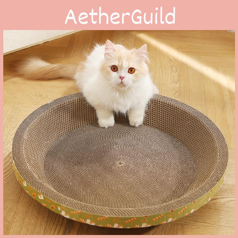 Board Scratching Cat Round Shape Corrugated Fiberboard Wear Resistant Crumbs No