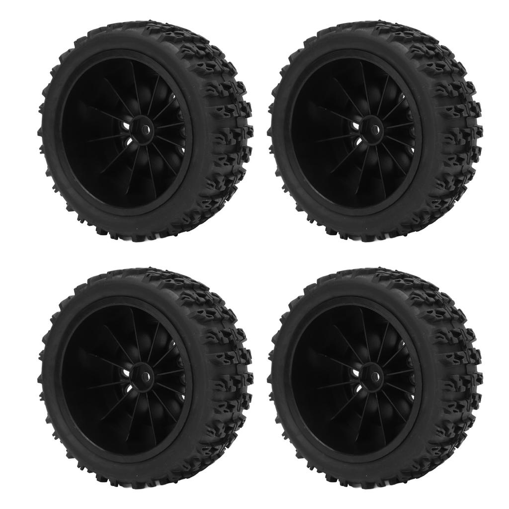 4 Pcs 1/10 RC Wheels 110mm Diameter 45mm Width 12mm Connector Rubber Plastic RC Short Course Trucks 