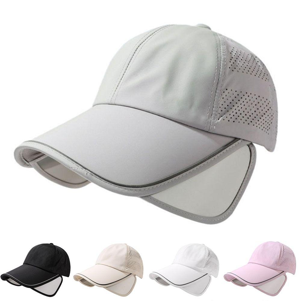 Portable Wide Brim Baseball Hat Quick Dry Sunscreen Sun Hats Retractable Anti-UV Fishing Hat Unisex