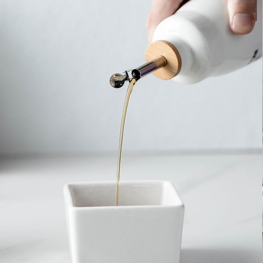 Household Kitchen Small Oil Bottle Does Not Hang Oil Ceramic Soy Sauce Vinegar Seasoning Bottle Kitchen Utensils