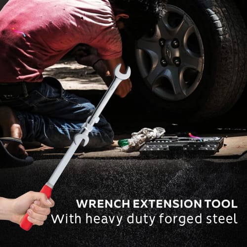 ZIOKOU Wrench Extender Tool Bar, Torque Adapter Wrench Extension, Extra Long 15-Inch Wrench Extension for Maximum Leverage, Ideal for Mechanics, DIY,