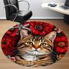 1pc Cat Portrait Chair Carpet for Office, Round Non-Slip Durable Large Size Office Carpet, Suitable for Office, Beautiful Decoration