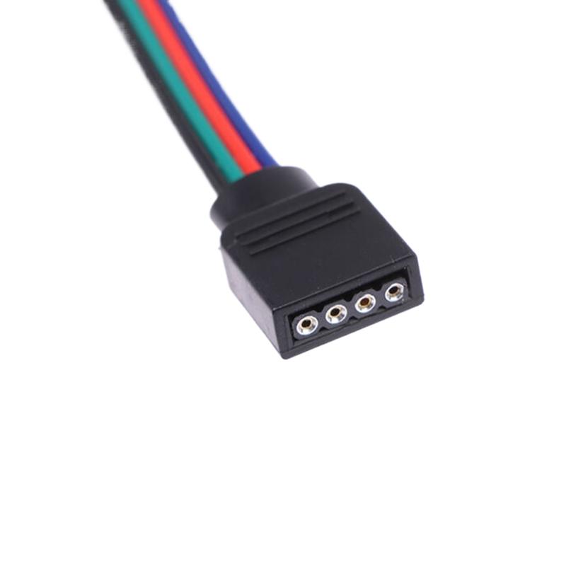 5Pcs 5050 Led Rgb Strip Light Connector 4 Pin Conductor Strip To Controller Jumper Solderless Clip On Pigtail Power Adapter