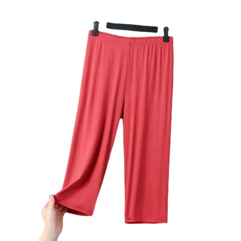 2023 Women's High-Waist Modal Capri Sleep Pants - Plus Size, Thin, Slimming Cotton Blend