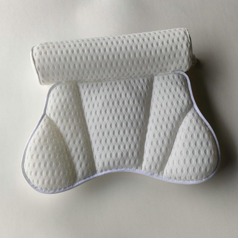 Butterfly Washable Polyester Bathtub Pillow with Suction Cups, Mesh Spa Bath Backrest for Hotel & Home Bathroom Relaxation