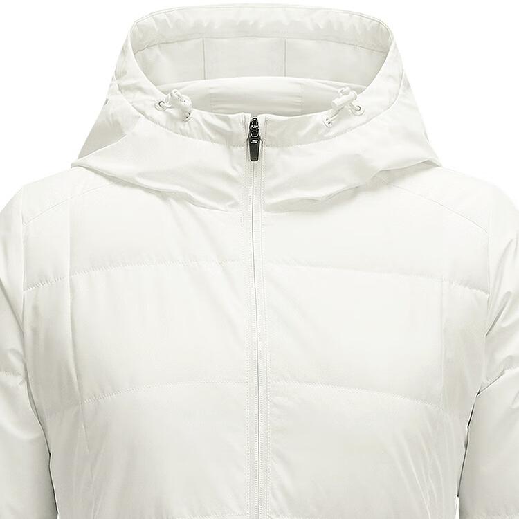 Skechers Lightweight Water-Resistant Hooded Down Jacket Women Outerwear Cotton-Candy-White P424W130-0074
