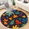 1pc Autumn Leaves Office Round Area Rug, Indoor Mat Suitable ForOffice, Under Office Chairs Bedroom Living Room Home Decor, D121