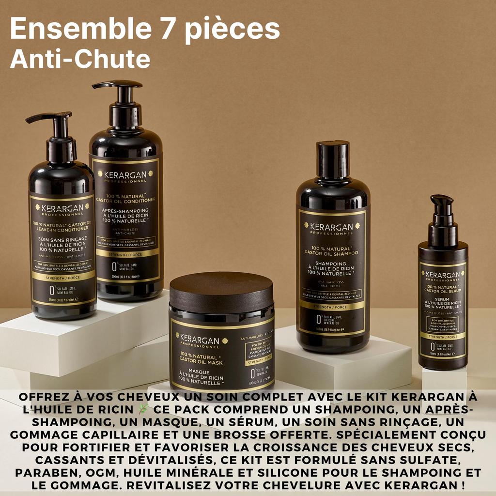 Kerargan Komplettes Anti-Haarausfall-Set mit Rizinusöl – 2200 ml