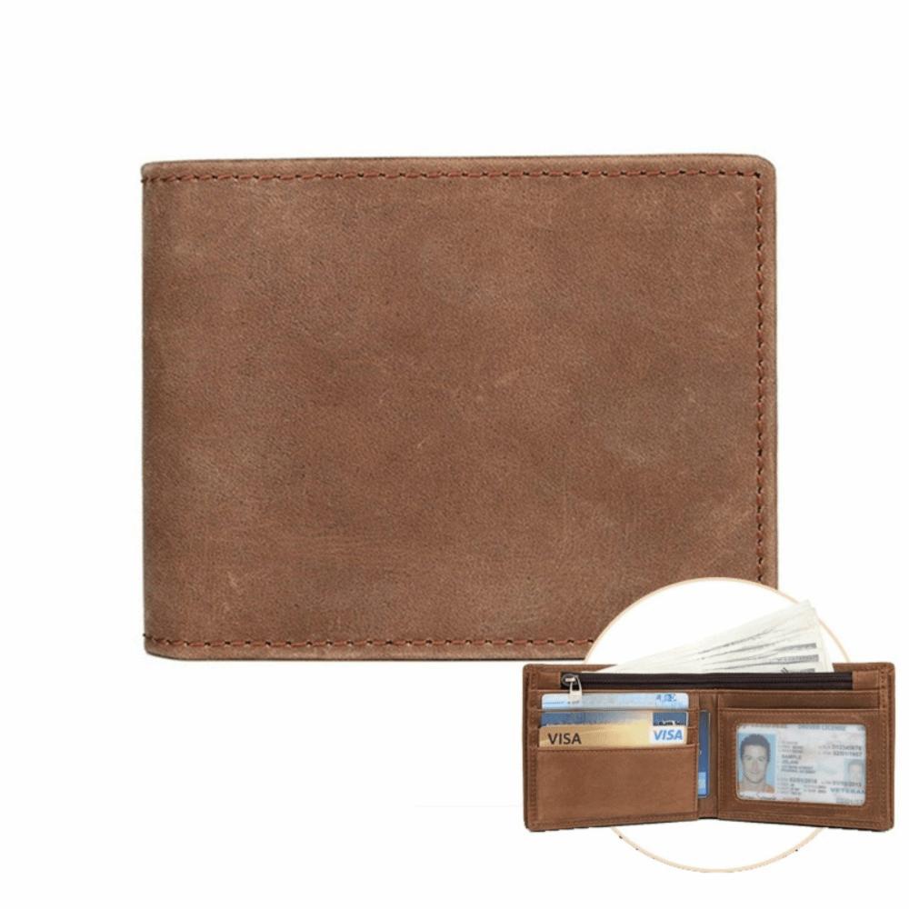 

Handmade Short Wallet Vintage Male Purse Retro Card Bag Travel Style 5