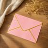 Stiff Double Offset Paper 5Pcs Western Style Envelopes with Gold Foil Trim, Invitation Edge Greeting Card Holders for Wedding, Cards, Business