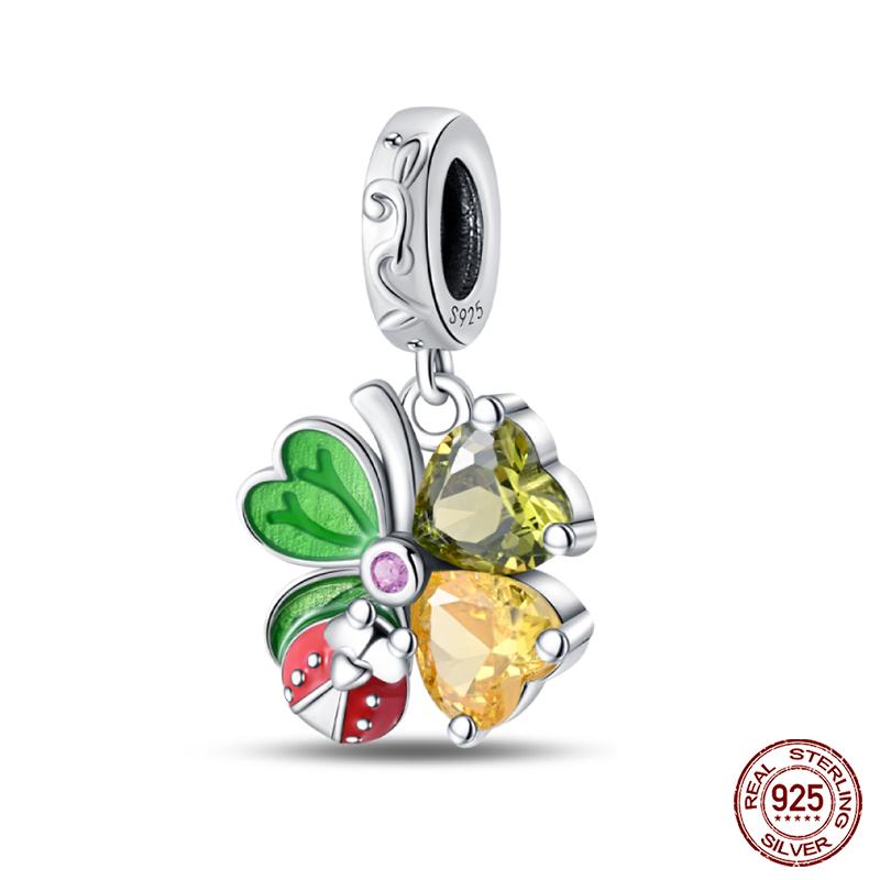 100% Copper Exquisite Cubic Zircon Butterfly Bee Ladybug Charms Bead Fit Qikaola Original Bracelet Fine Diy Jewelry