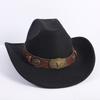 Popular European and American Fashion OL Style One-word Cowboy Hat Men's and Women's High-end Top Hat Jazz Hat Felt Hat