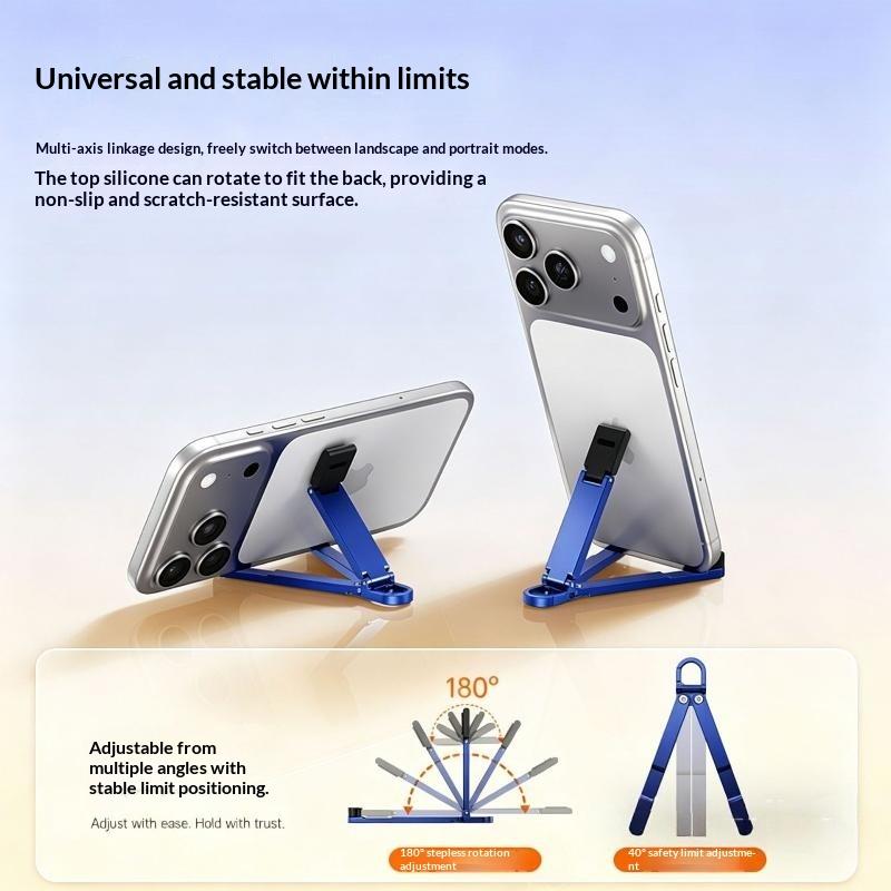 Mini Foldable Keychain Phone Stand Multi Angle Adjustable Hands Free Universal Holder for Phones Below 7 Inch Creative Small Gifts