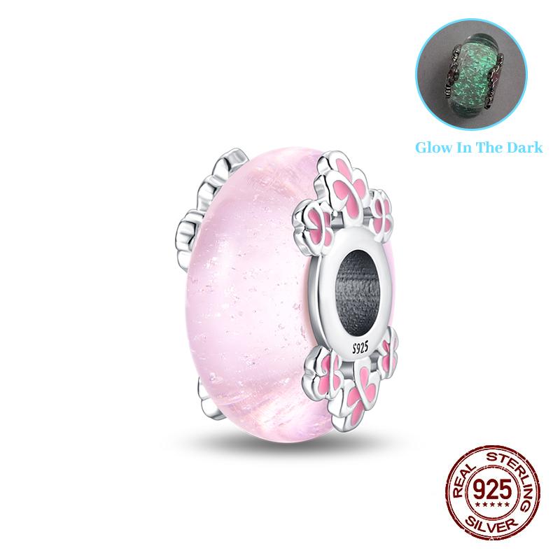 Classic Copper Colorful Butterfly Dolphin Luminous Glass Charms Beads Fit Original Bracelets Fine Diy Jewelry Gift