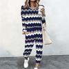 Female Round Neck Oversized Tunic And High Waist Loose Trousers Two Piece Casual Daily Loungewear