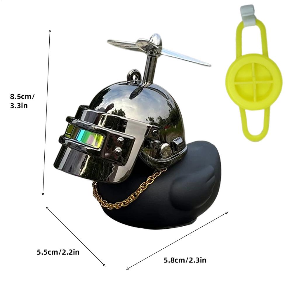 Little Black Duck With Helmet Propeller Car Interior Ornaments Bike Motorcycle Handlebar Duck Scooter Black Duck Bike Decor