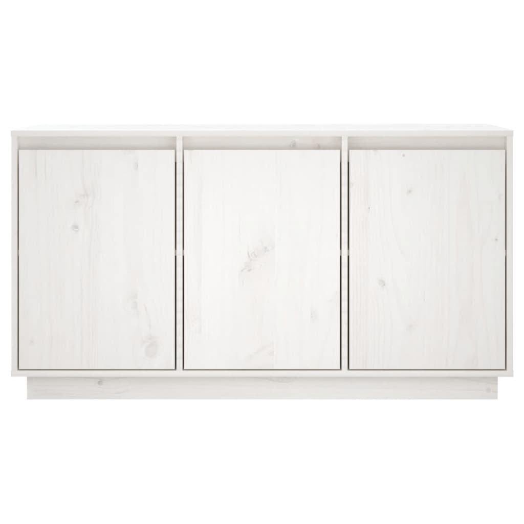 Sideboard White 111 x 34 x 60 cm Solid Pine Wood