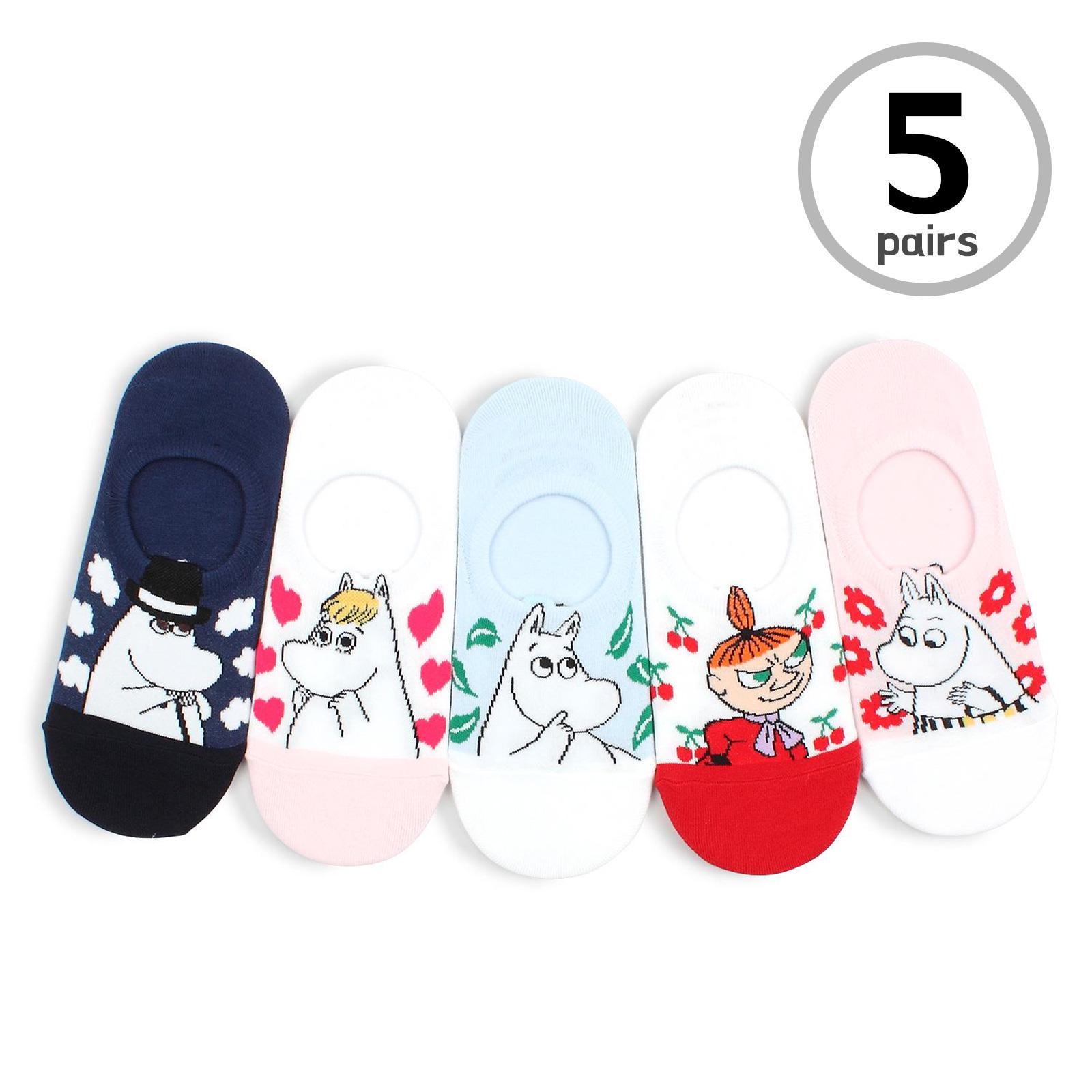 

(5 пар) Женские носки-невидимки, лицензированные муми-троллями, IM15
