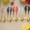 Stainless Steel Coffee Spoon, Multi Purpose Fruit Fork, Angel Wing Tableware for Ice Cream Dessert, Nice Gift, Kitchen Tools