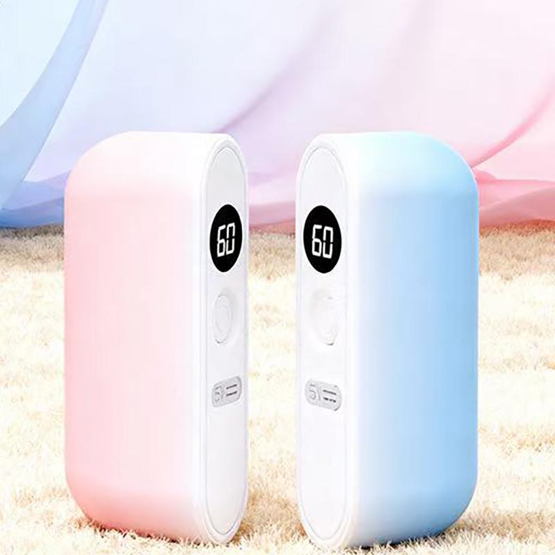 Split Style Hand warmer with Magnetic Suction and LCD Display for Temperature Independent Heating, Changing from One to Two
