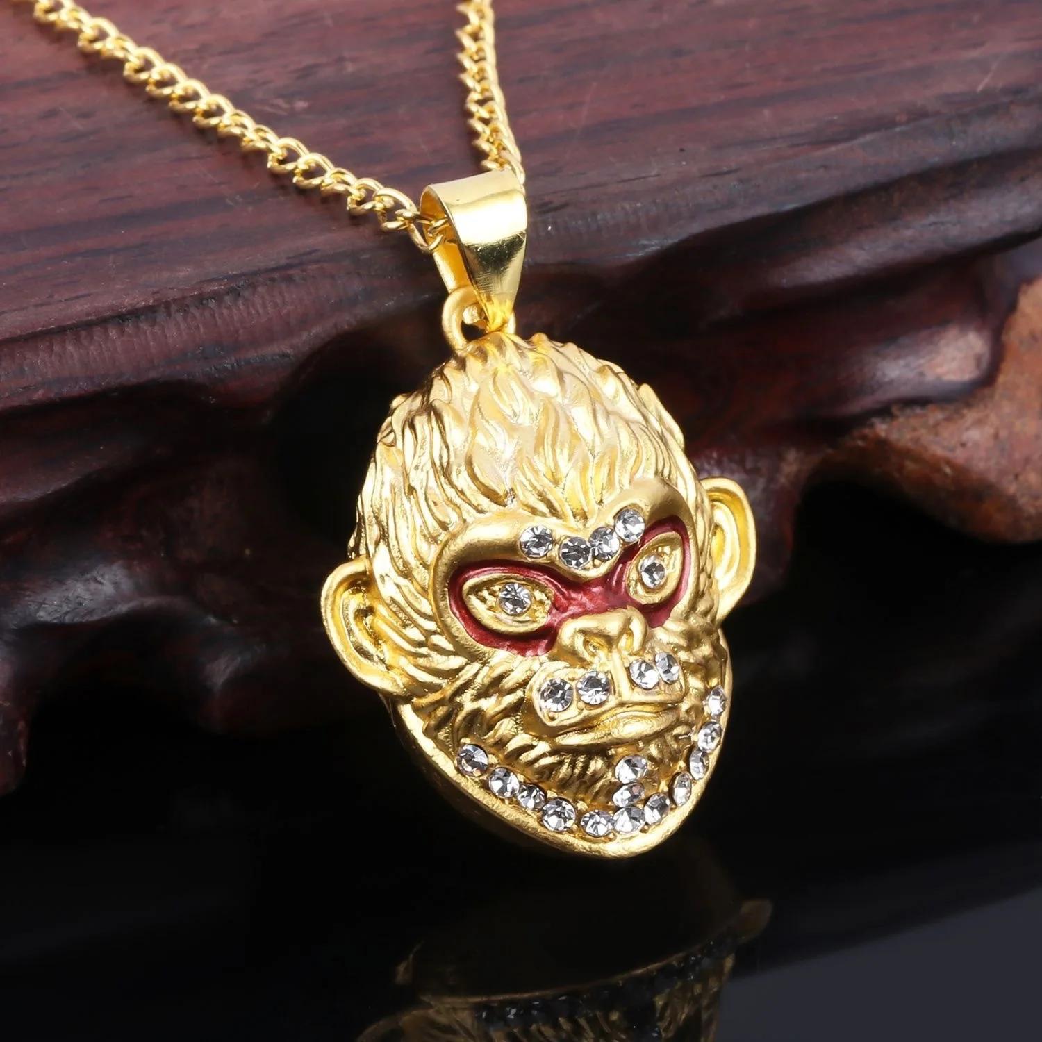 

Game Peripherals Black Mythology Wukong ManMonkey Animal Pendant Chain Chokers Necklace For Women Men Clavicle Zircon Girl Boy
