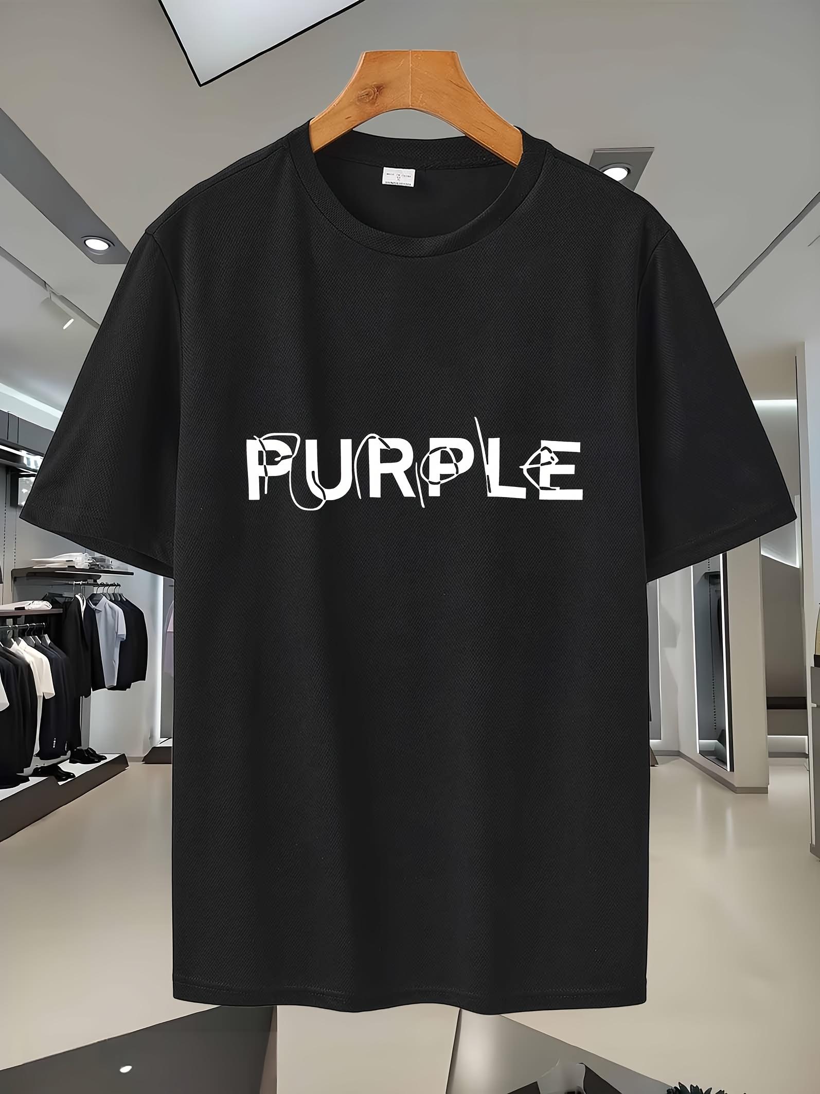 

Purple Graphic Tee - Breathable Mesh Summer T-shirt for Sports & Casual Wear XXL