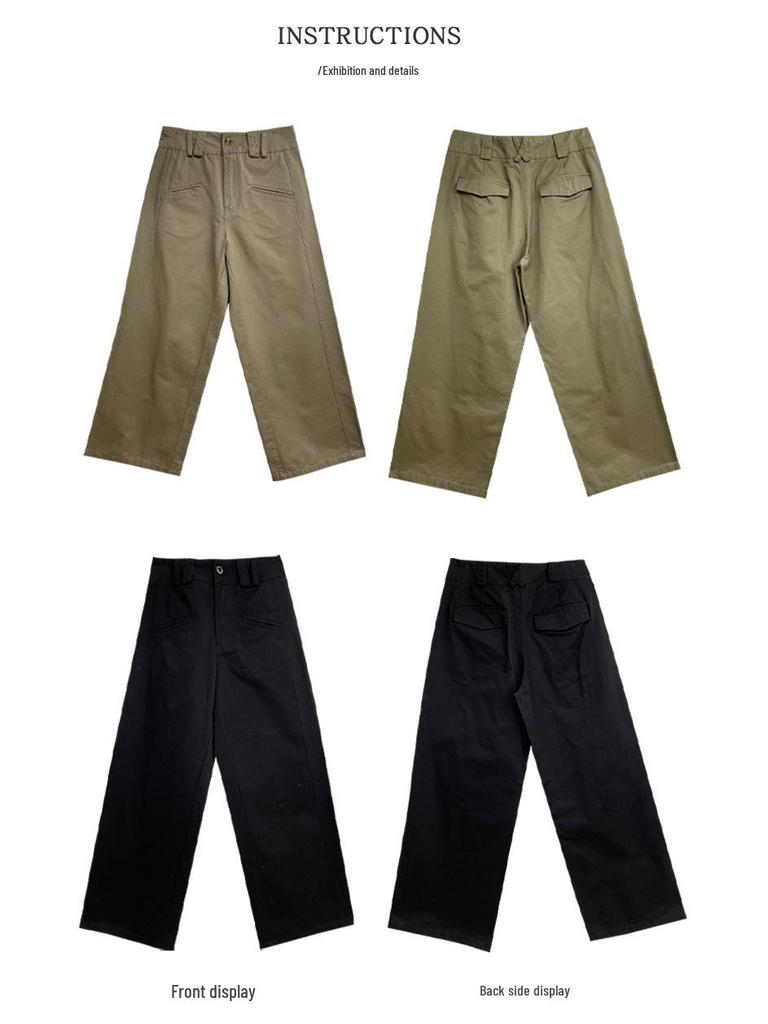 Yuyi Spring 2026 Women's American Style Wide-Leg Casual Pants with Single Pocket
