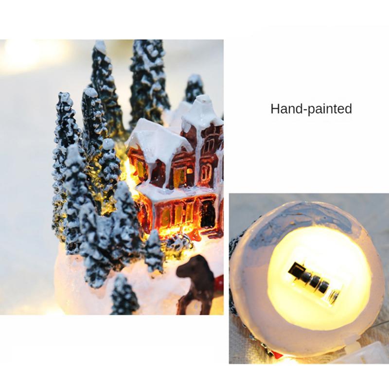 Christmas Decorations Resin House Luminous Ornaments Christmas Micro Landscape Christmas Small House Christmas Gift
