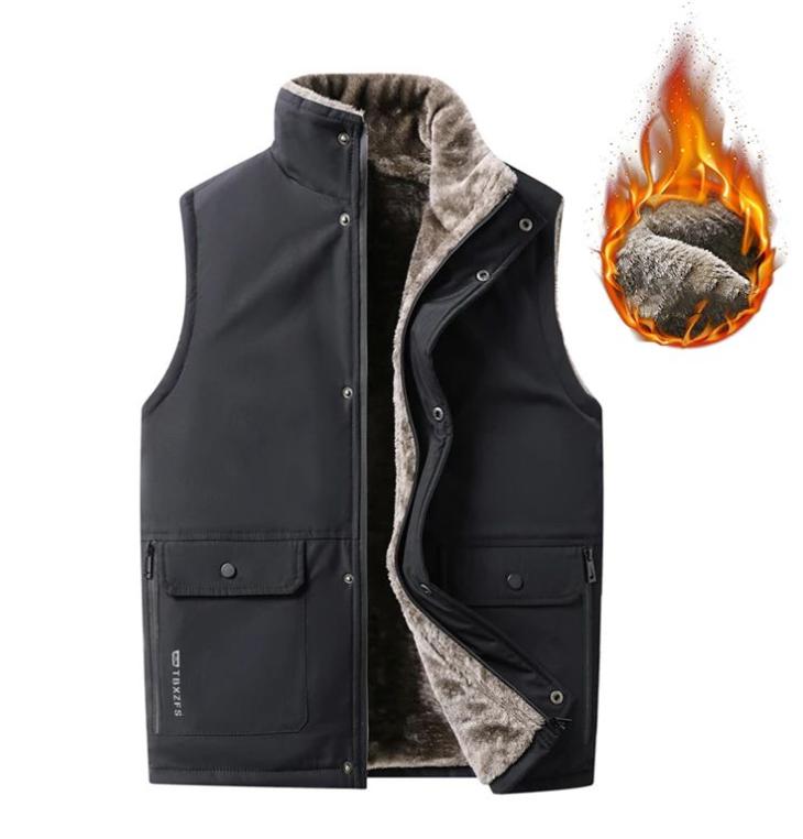 

Мужской зимний жилет из кашемира ягненка, толстая куртка, утолщенная, высокого качества, жилет бренда, бархатный, теплый, без рукавов, мужской жилет, куртка S