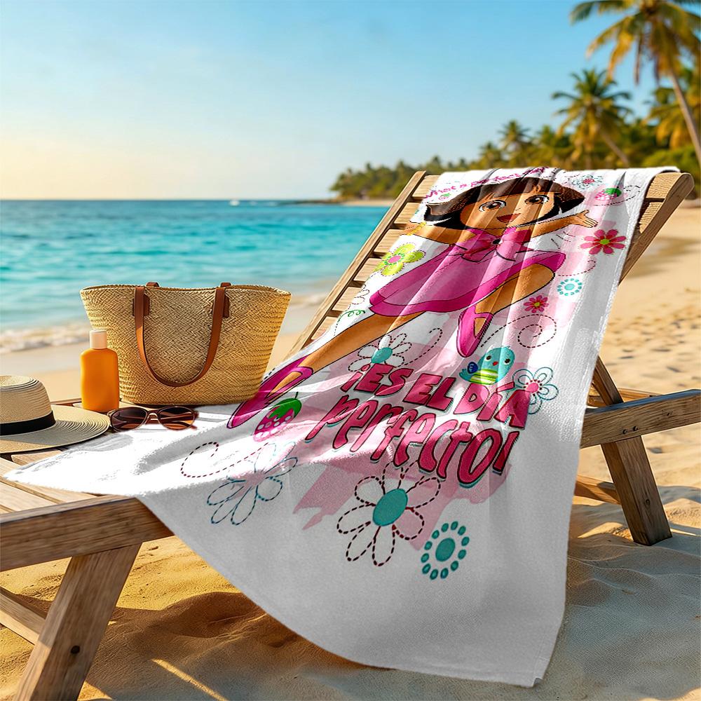 Dora Explorer Beach Towel Super Soft & Absorbent Comfortable Lightweight Portable for Swimming,Beach,Camping, Travel, Beach Accessories,Gym