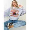 Kansas City Chiefs Womens Graphic Sweatshirt Casual Long Sleeve Crew Neck Pullover Streetwear