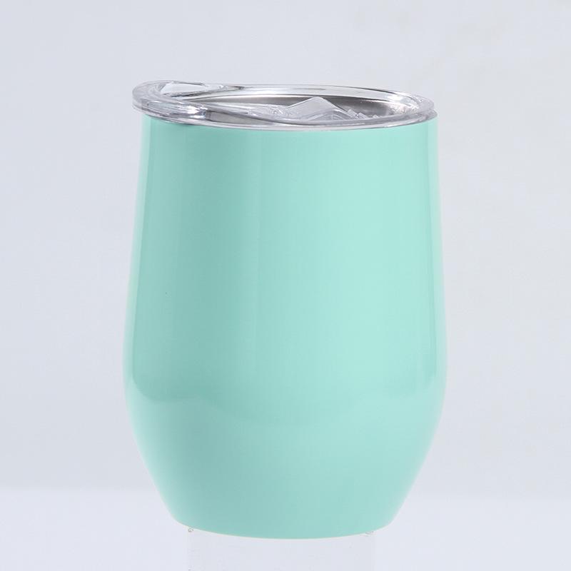 12oz Eierschalenförmiger U-förmiger Edelstahl-Vakuum-Weinbecher mit Bauchdesign