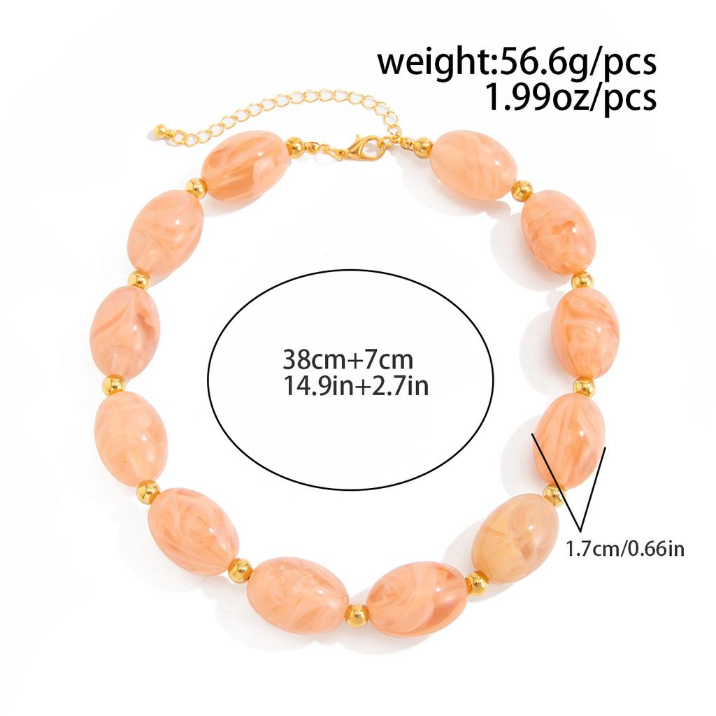 Vintage Resin Beads Choker Necklace for Women Jewelry Party Gift