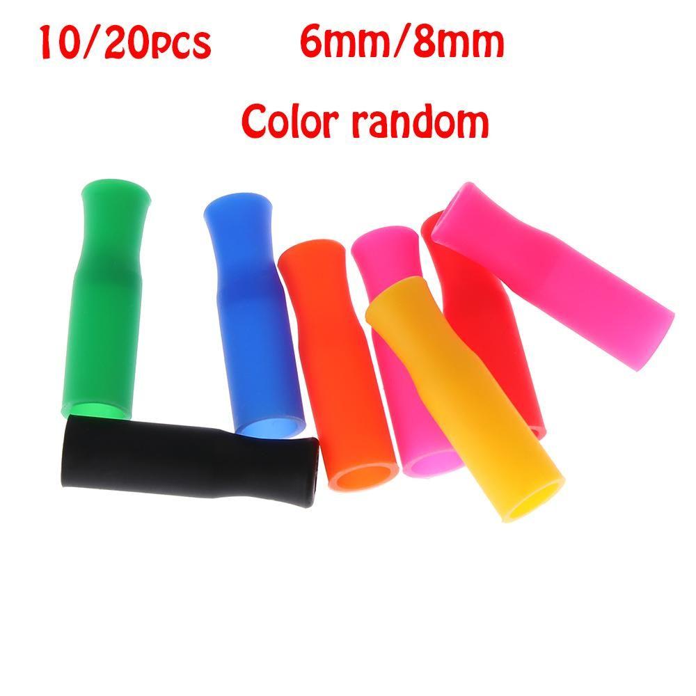 10/20pcs Bar Tip Reusable Teeth Protector Silicone Cover Straw Sleeve Straws Cap Drinking Straw