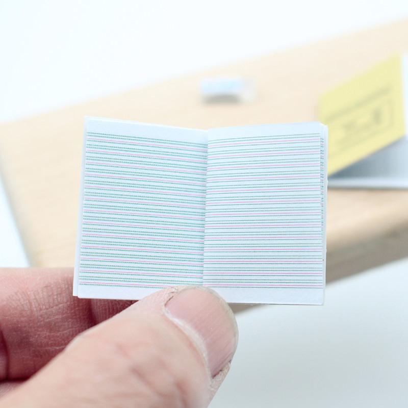 3ks 1:12 Miniaturní cvičebnice pro domeček pro panenky Mini čínské matematické anglické cvičebnice Papírový poznámkový blok Model Dekorace životních scén Dárek
