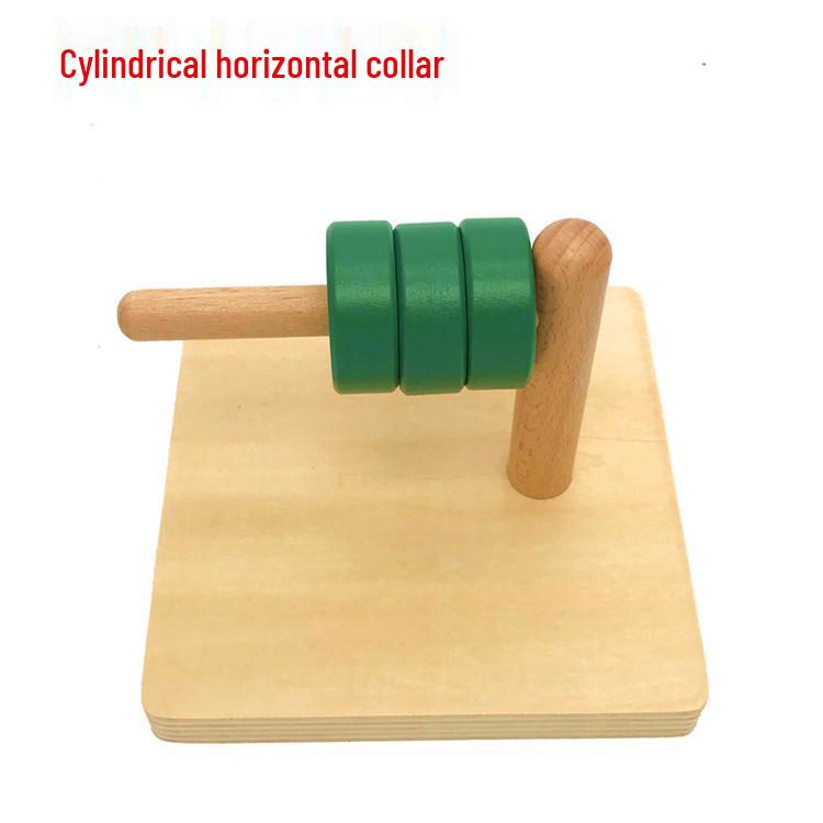 Montessori Infant & Toddler Triangular Prism Matching Box & Three-Color Ring Set - Early Education Teaching Aids.