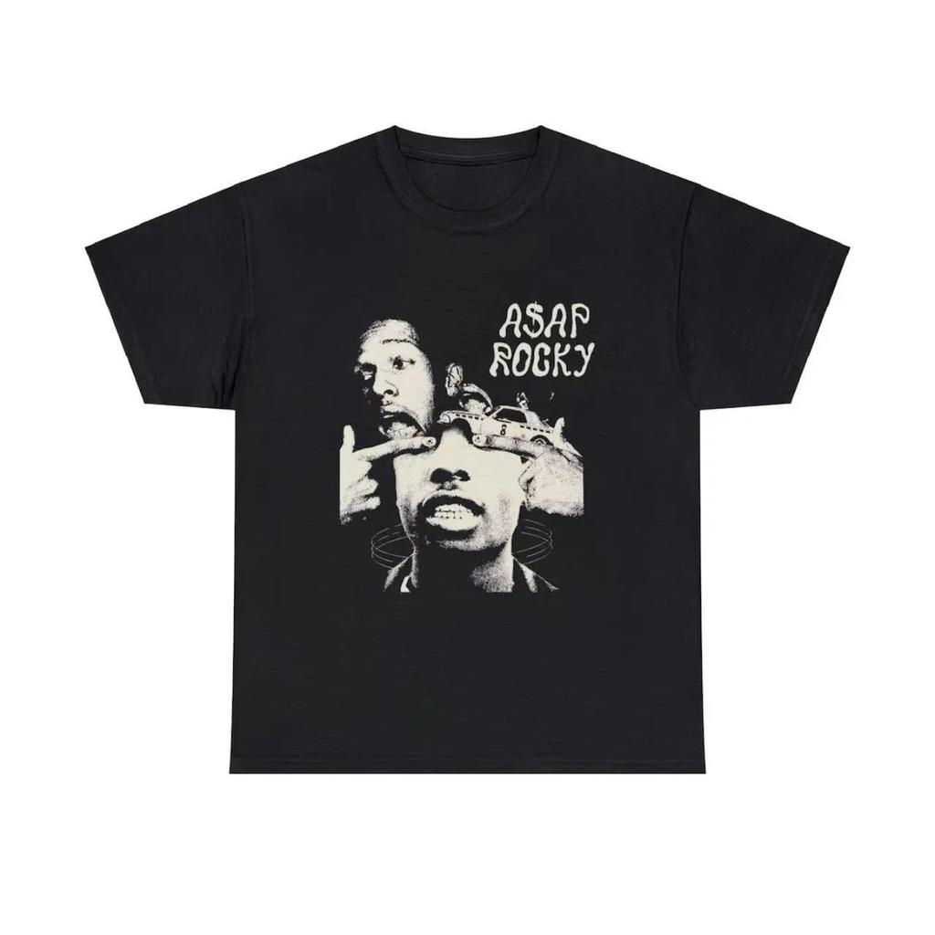 HIP HOP High Street Gothic Tees AAP Portrait Casual Harajuku Tops ASAP ROCKY Shortsleeved Tshirt Unisex