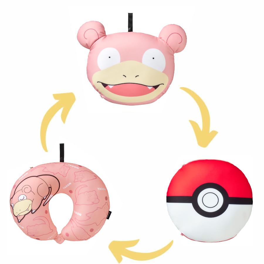 Pokemon neck pillow that can be used as a monster ball or a pillow 3-way