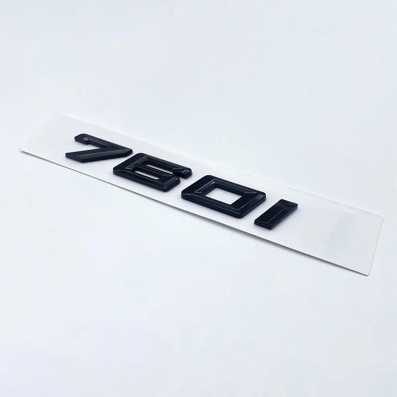 New Font Numbers Letters 730i 740i 745i 750i 760i Top ABS Emblem for BMW 7 Series Car Trunk Nameplate Logo Sticker Black Chrome