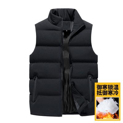 Vestă bărbătească de iarnă fără mâneci căptușită cu bumbac guler drept vestă sport haine căptușite cu bumbac vestă jacket casual albastru guler drept