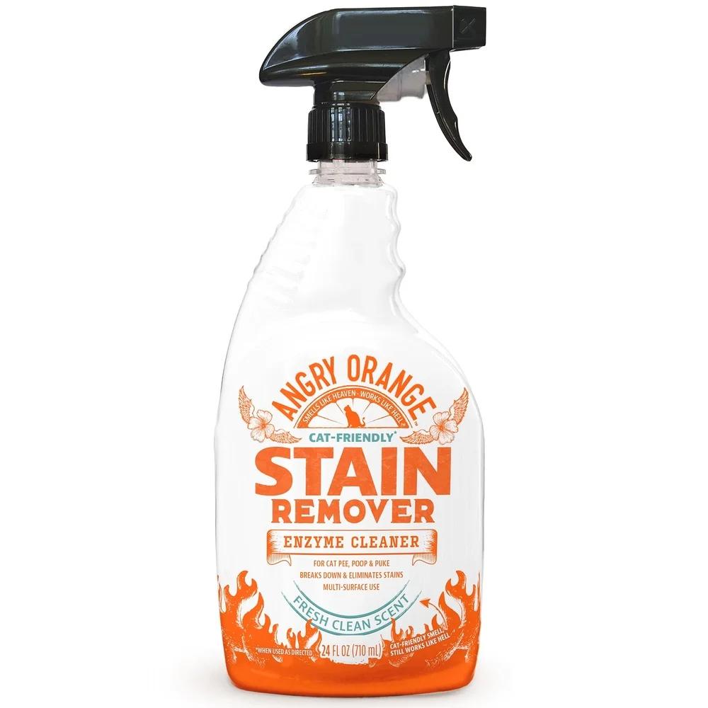 Cat Friendly Stain Remover Enzyme Cleaner Multi Surface Odor Eliminator Fresh Scent Pet Carpet Urine Feces Vomit 24oz