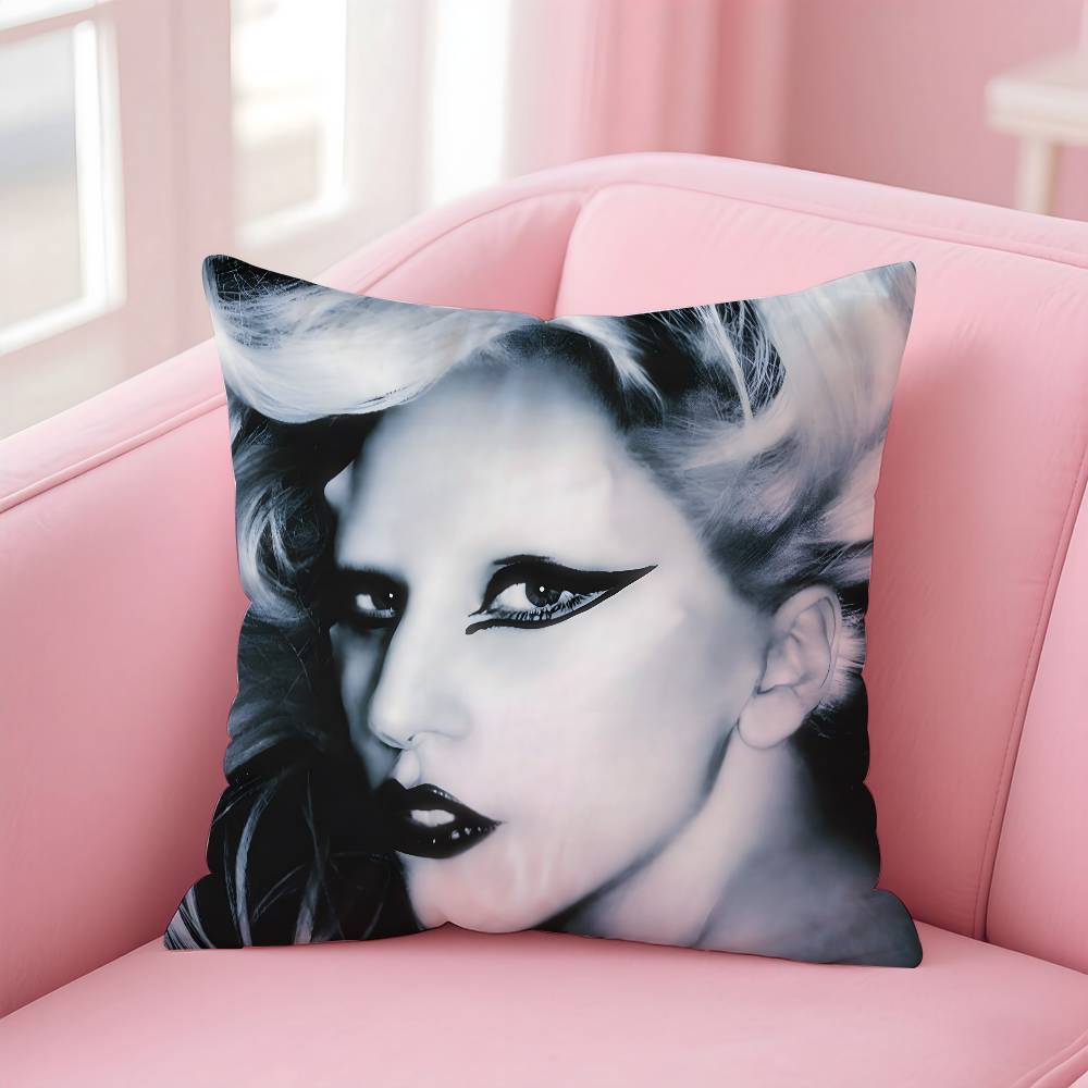 L-Lady SINGER G-gaga Pillow Case Pattern Printing Pillowcase Living Room Sofa Cushion Cover Bedroom Room Decor
