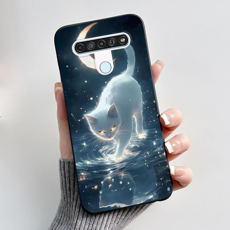 Cute Case For LG Q61 Capa For LG K61 Coque For LG Q70 Fundas Printing Shell Protective Cover Soft Silicone Cartoon Black Casing